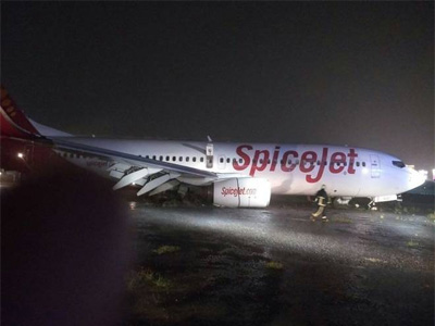 SpiceJet plane goes past runway, Air India jet veers off taxiway on landing