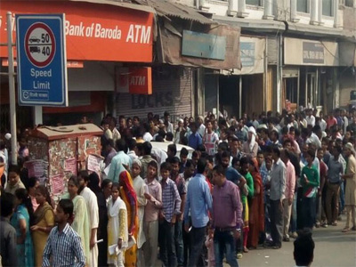 Chaos, long queues continue at banks; most ATMs out of cash
