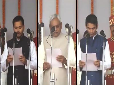 Nitish Kumar sworn in as Bihar CM, Lalu Prasad's son to be his deputy