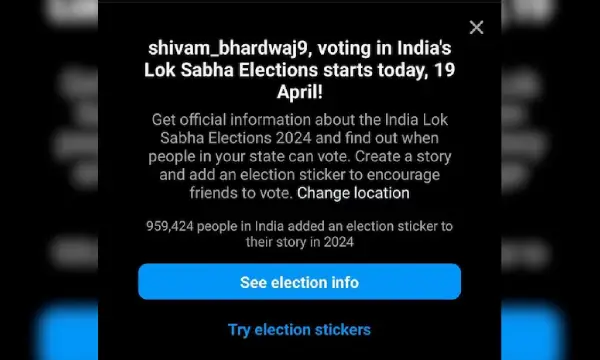 As Lok Sabha elections phase 1 begins, Instagram encourages Indians to vote