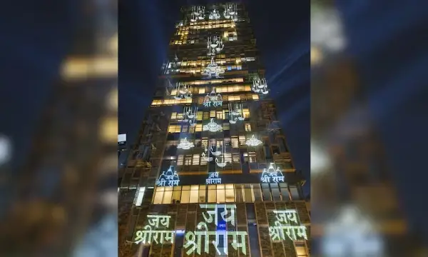 Ambani home 'Antilia' illuminated for Ram mandir 'pran pratistha' ceremony