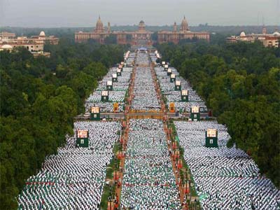 India sets two Guinness records at Yoga Day event