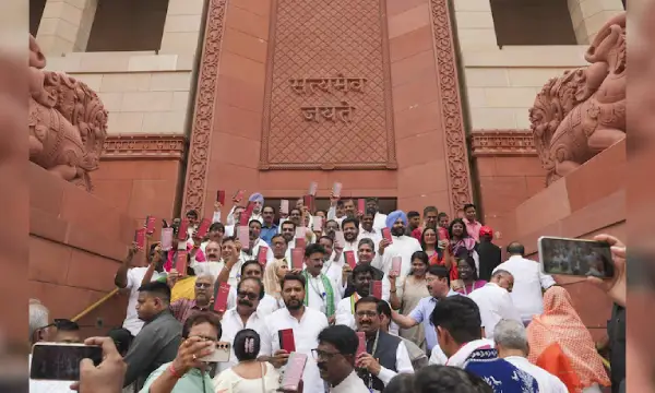 INDIA bloc's show of unity in Parliament, raise call to save Constitution