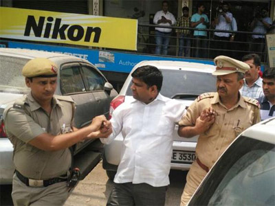 AAP MLA arrested in the middle of press conference