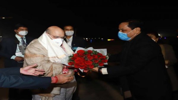 Amit Shah arrives in Assam, set to launch BJP's re-election campaign