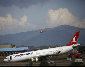 Turkish Airlines plane skids off runway at Kathmandu Airport
